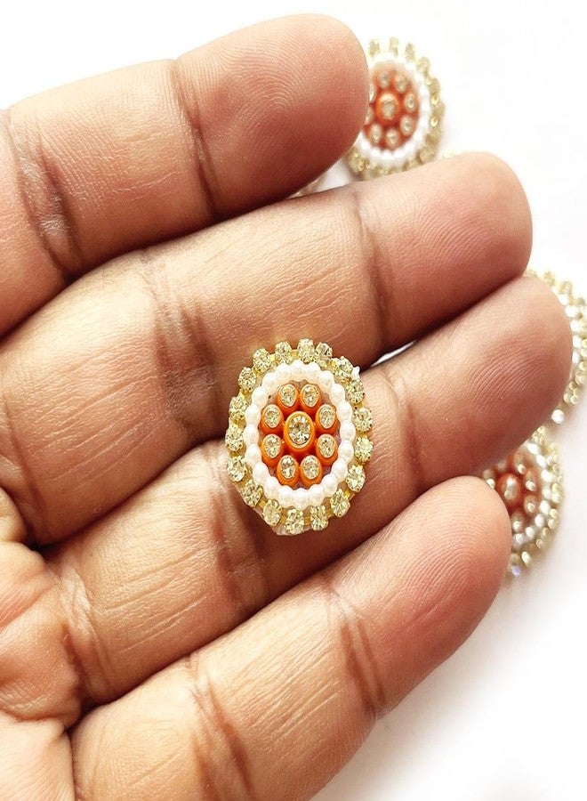 ADIKALA 2cm Round Rhinestone Applique Work Patch for Laddu Gopal Dress Making, Saree, Lehenga, Clothes, Blouse, Dress, Jackets, DIY Art Craft Work (Multi Color, 50PC) - Image 2